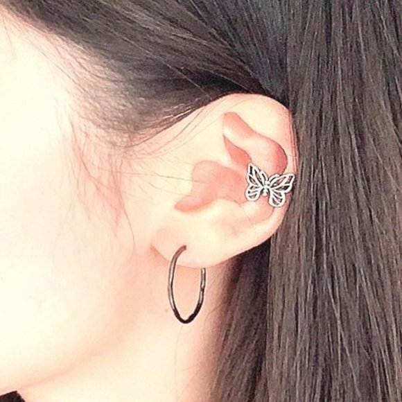 Butterfly Ear Cuffs Silver - Picture 2 of 3